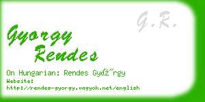 gyorgy rendes business card